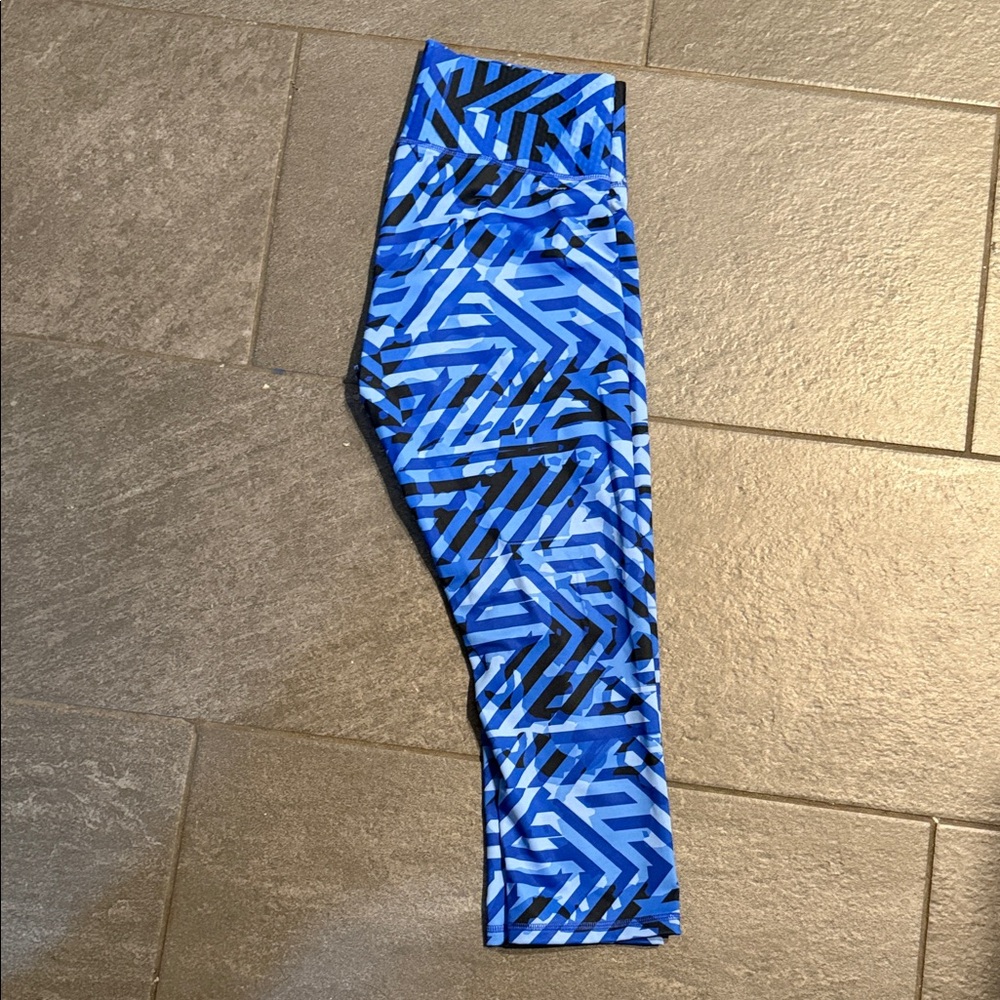 Champion Kids Leggings - Blue and Black Geometric